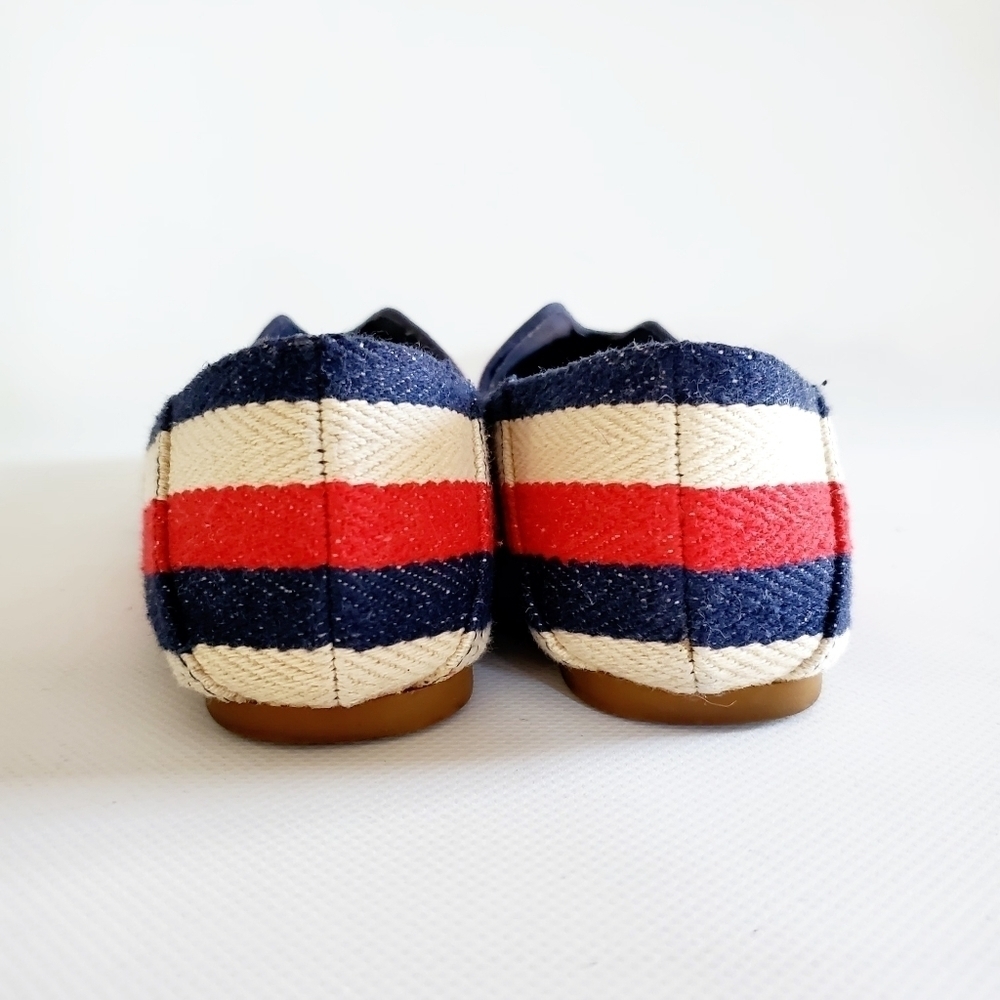 Zara Trafaluc Striped Flats Red White Blue Size 38 or 7.5 - Picture 5 of 7